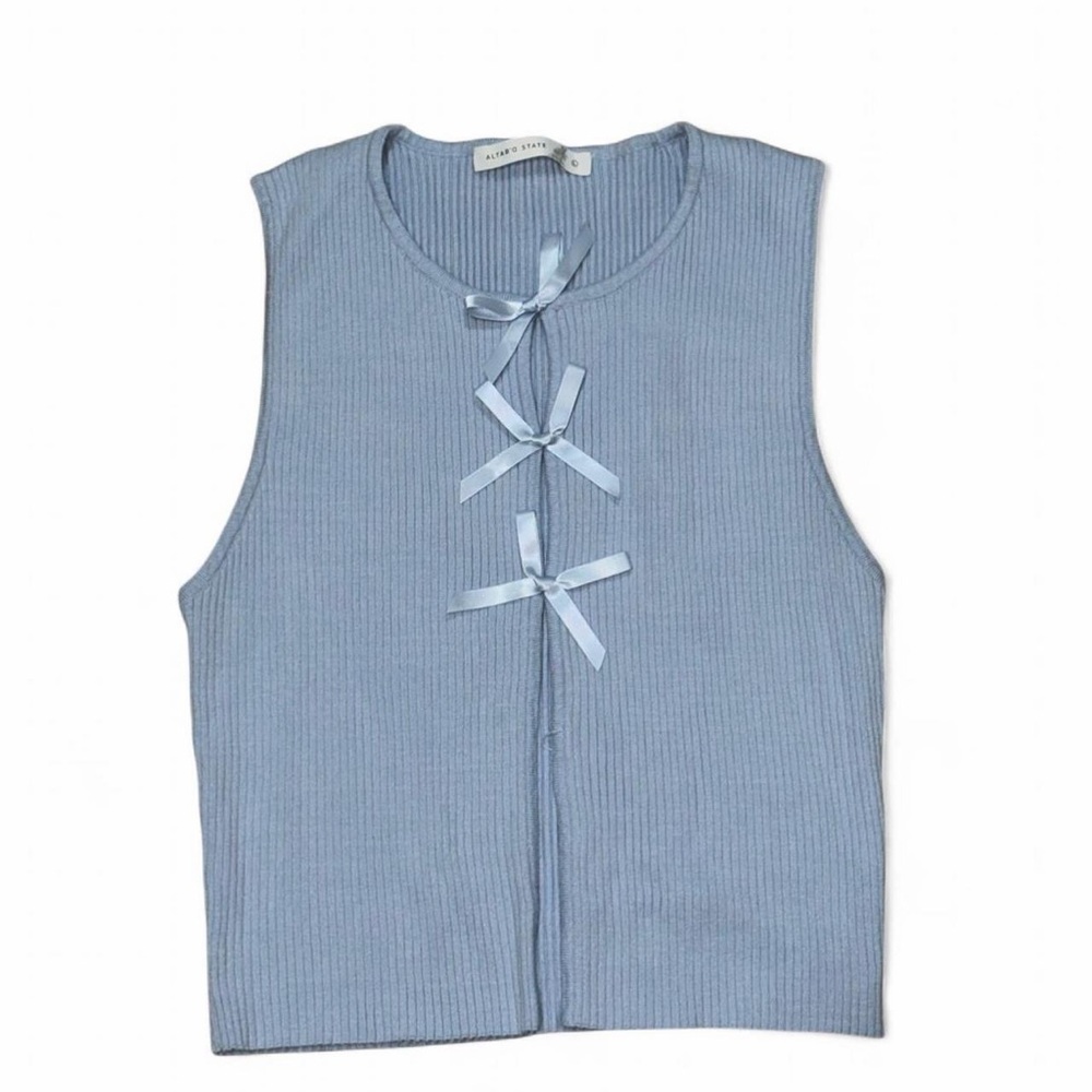 Altar'd State Light Blue Tank Top with Bow Ribbon Details